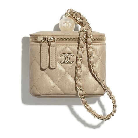 chanel vanity silver|chanel small vanity with chain.